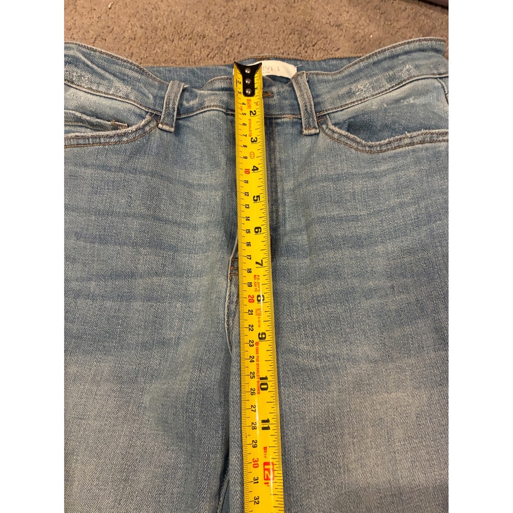 Vervet Blue High Rise Flare Jeans Light Wash Raw Hem T5988 Size 29 - Picture 4 of 7